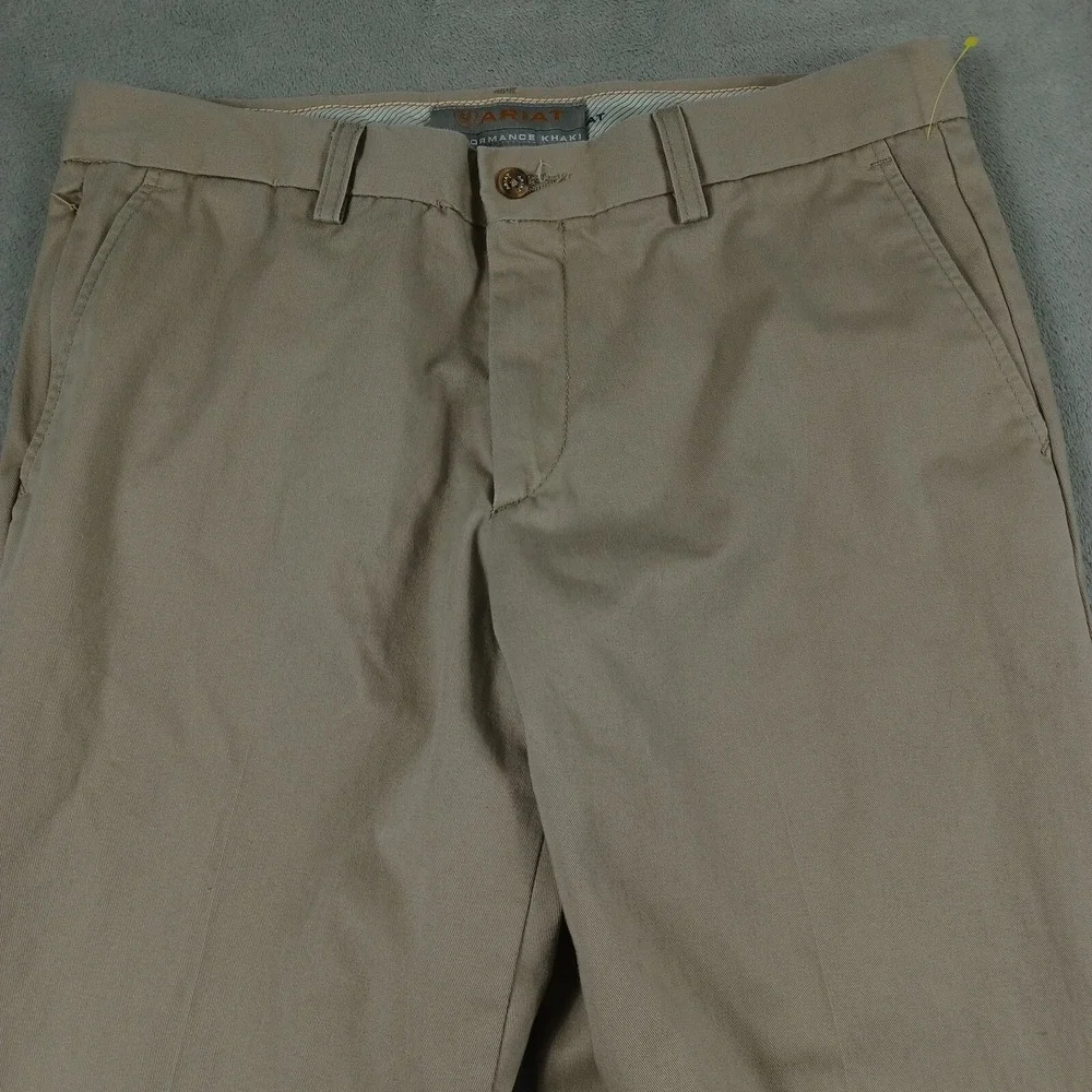 Ariat Pants Mens 33x28 Brown Performance Khaki Chino‎ Pockets Preppy Workwear